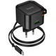 Мережевий зарядний пристрій HOCO C154A Changer With Retractable Cable Type-C PD20W+QC3.0 (1USB-C) (Black) (243480) - зображення 6