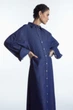 Сукня джинсова cos rounded denim shirt dress 1219191001 38 Синій - изображение 2