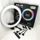 Кольцевая LED лампа RGB MJ45 Ring 45 см комплектация адаптер со встроенным кабелем, держатели для телефона, пульт - изображение 2