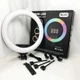 Кільцева LED лампа RGB MJ45 Ring 45 см комплектація адаптер із вбудованим кабелем, тримачі для телефону, пульт - зображення 3