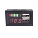 Індикатор заряду акумулятора, вольтметр 12В, 2xUSB, LED-дисплей, для авто та мотоцикла - изображение 1