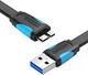 Кабель Vention USB 3.0 - Micro-B для HDD плоский 5 Гбит/с 0.25 м Черный (VAS-A12-B025) - изображение 1