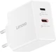 Блок живлення для ноутбука Lenovo Dual USB-C GaN Charger 65 Вт White (G0A6065WEU) - зображення 5