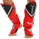 Защита голени и стопы кожаная для единоборств защита для ног Fistrage Fight Gear 7860 размер XL Red-Black - изображение 2