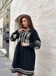 Чорна сукня вишиванка з бежевою вишивкою M - изображение 1