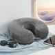 Подушка-рогалик флісова для шиї із ефектом памяті Wenger Memory Foam Travel Neck Pillow U-подібна для сну та подорожей ортопедична наповнювач Memory Foam 27х29х9 см Сірий - зображення 1
