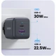 Зарядний пристрій Ugreen X516 30W 1xUSB 1xType-C 3A Grey (55539) - зображення 4