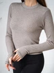 Жіночий тонкий светр теплий джемпер Jumper Slim мокко S - зображення 4