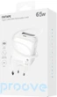 Мережевий зарядний пристрій з вбудованим кабелем USB Type-C Proove Fixtape GaN 65W Fast Charge USB Type-C White (621770003) - зображення 6