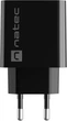 Мережевий зарядний пристрій Natec Ribera 20W 1 x USB-A + 1 x USB-C Black (NUC-2062) - зображення 1
