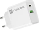 Мережевий зарядний пристрій Natec Ribera 20W 1 x USB-A + 1 x USB-C White (NUC-2061) - зображення 4