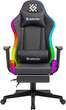 Геймерское кресло Defender Watcher полиуритановое с RGB подсветкой и подножкой Черный - изображение 2
