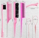 Набор расчесок и инструментов для укладки Urbankit 10 шт Pink GR98D - изображение 2