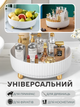Органайзер подставка для косметики вращающийся 360° поворотный одноярусный пластиковый бокс для хранения кремов косметических аксессуаров настольный с бортами ножками 5 отделений белый + в комплекте спонж для макияжа 1 шт SS2 3DTOYSLAMP - изображение 8
