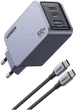 Ładowarka sieciowa Ugreen Nexode Pro GaN 1 x USB-A + 2 x USB-C 100 W Grey (6941876228744) - obraz 2
