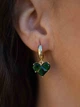 Серьги с зеленым сердцем 5329 - изображение 1