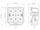 Світлодіодна фара StarLight SL-W0240S квадратна, дальнє світло WHITE + DRL 40W 4800Lm 5700K 12/24V - зображення 6