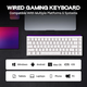 Игровая механическая проводная клавиатура Ajazz NK68 / Red Switch / 65% / RGB / White - изображение 6