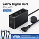 Потужна мережева зарядка 240вт Baseus Digital GaN Intelligent Desktop Charger 240W 3C+U+DC - изображение 1