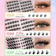 Самоклеящиеся накладные ресницы-пучки Self Adhesive Lashes, 360 шт., изгиб 30D, пучковые ресницы, чёрные - изображение 4