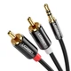 Аудіокабель UGREEN AV116 3.5mm to 2RCA 5m, Black - зображення 1