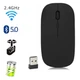Безпроводная аккумуляторная бесшумная тонкая мышка Dual-mode mouse 2.4 ГГц+Вluetooth 5.0 Черная матовая - изображение 1