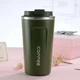Термокружка для кофе и чая Coffee из нержавеющей стали с крышкой 400 мл хаки - изображение 2