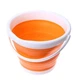 Відро силіконове 10 літрів туристичне складане Collapsible Bucket з ручкою без кришки Жовтогарячий - зображення 1