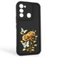 Чехол силиконовый Soft Touch с 3D принтом женским для TECNO Spark Go 2022 (KG5m) черный (Полная защита камеры) - изображение 1