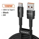 Кабель 3м Toocki Type-A Type-C 100W для передачі даних та швидкої зарядки - зображення 3