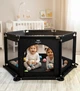 Детский манеж игровая площадка SEWEN KIDS 125×110×65см черный из трубок из нержавеющей стали ткань Оксфорд - изображение 2