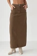 Котоновая длинная юбка с разрезом Lurex Коричневый XL (1957) - изображение 1