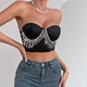 Топ жіночий зі стразами Honey Fashion Accessories M чорний (4039) - изображение 5