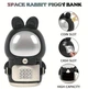 Скарбничка для дітей сейф із кодовим замком Кролик космонавт SPACE RABBIT PIGGY BANK чорна - зображення 2