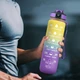 Спортивна пляшка для води Refill 1000 мл з таймером D-Blue - зображення 5