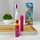 Дитяча електрична зубна щітка Brush-Baby Go-Kidz для дітей 3+ років, рожева, наліпки, дорожній ковпачок - зображення 4