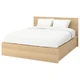 Двуспальная кровать с подъемным механизмом IKEA MALM 140х200 см дубовый шпон 004.126.85 - изображение 1