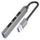Перехідник Hub Hoco HB26 адаптер 4-в-1 USB штекер на USB3.0 гніздо, USB2.0*3 гнізда, підтримка жорсткого диска до 1 ТБ Сірий - зображення 1