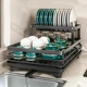 Сушилка для посуды двухуровневая BauTech 42.5 x 29.5 x 17 см с держателем для тарелок, металлическая, черная - изображение 4