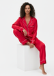 Сатинова пижамна рубашка Boyfriend Primark L для дома и сна Красный (8688) - изображение 2