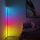 Світлодіодна лампа RGB LED 1.2 м, торшер підлоговий кутовий з пультом дистанційного керування, кольорова підсвітка для спальні, вітальні, кімнати, декоративне освітлення для інтер’єру, живлення від USB Чорна HA-10 - зображення 3