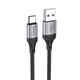 Кабель HOCO X102 USB to Type-C 3A, 1m, nylon, aluminum connectors, Чорний - изображение 1