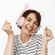 Навушники накладні Hoco W36 Cat Ear з вушками Jack 3.5 рожевий - зображення 2