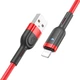 Кабель USB Hoco U117, USB to Lightning, 2.4А, 1.2m, червоний - зображення 1
