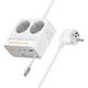 Сетевое зарядное устройство Hoco AC28 USB 3 Type-C PD 45W 2 розетки 2m белый (AC28) - изображение 3
