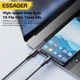 Кабель універсальний Essager USB Type C to Type-C, 240W 5A, 2м, 480 Mbps, PD 3.1, AI чип, підвищеної міцності, чорний - зображення 5