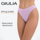 Трусики стринги женские бесшовные Giulia STRING BRIEFS COLOR S/M Violet-orchid bloom, трусики из микрофибры - изображение 1