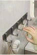 Самоклеюча цільна настінна вішалка на 5 гачків / алюмінієвий матовий тримач для ванної / кухні / будинку, білий (123775578) - зображення 2