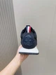 Мужские кожаные кроссовки Moncler Pacey синего цвета 39 р (25.5 см) - изображение 3