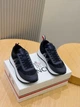 Мужские кожаные кроссовки Moncler Pacey синего цвета 39 р (25.5 см) - изображение 8